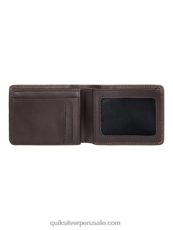 Quiksilver N8LNT1222 hombres chocolate Cafe cartera mac de piel con tres pliegues