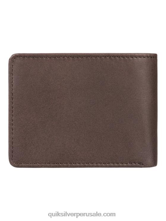 Quiksilver N8LNT1222 hombres chocolate Cafe cartera mac de piel con tres pliegues