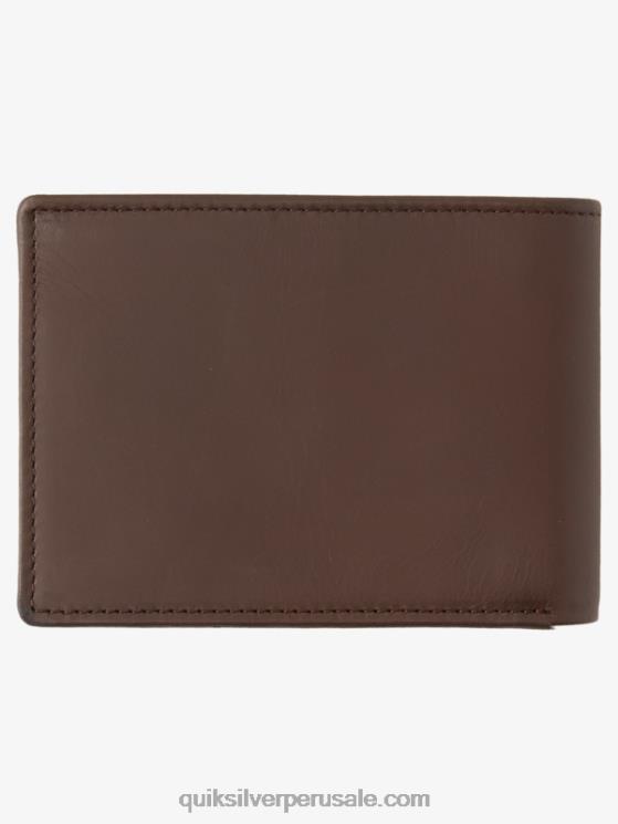 Quiksilver N8LNT1222 hombres chocolate Cafe cartera mac de piel con tres pliegues