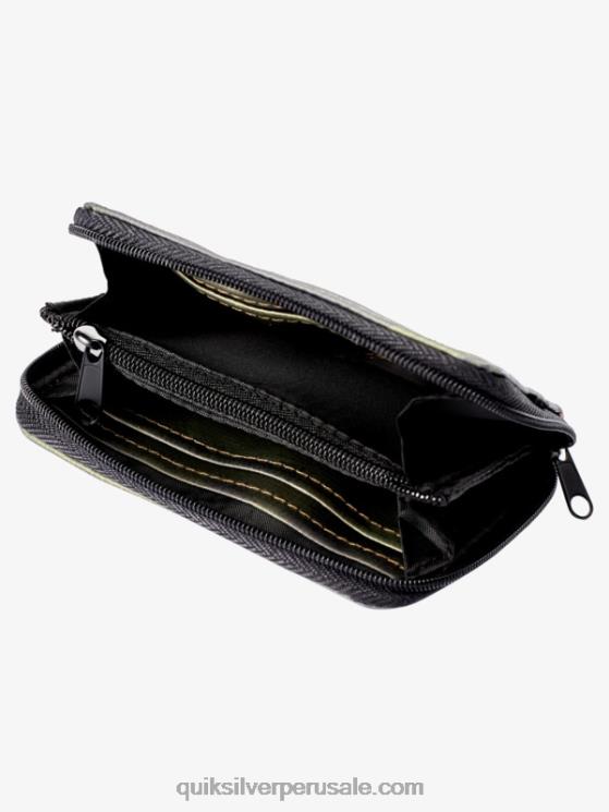 Quiksilver N8LNT1233 hombres camuflaje negro cartera con cremallera y red de seguridad