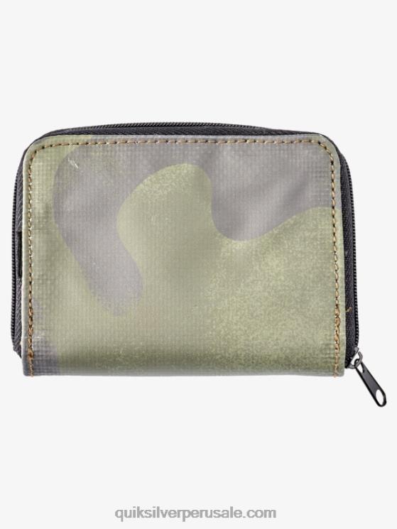 Quiksilver N8LNT1233 hombres camuflaje negro cartera con cremallera y red de seguridad