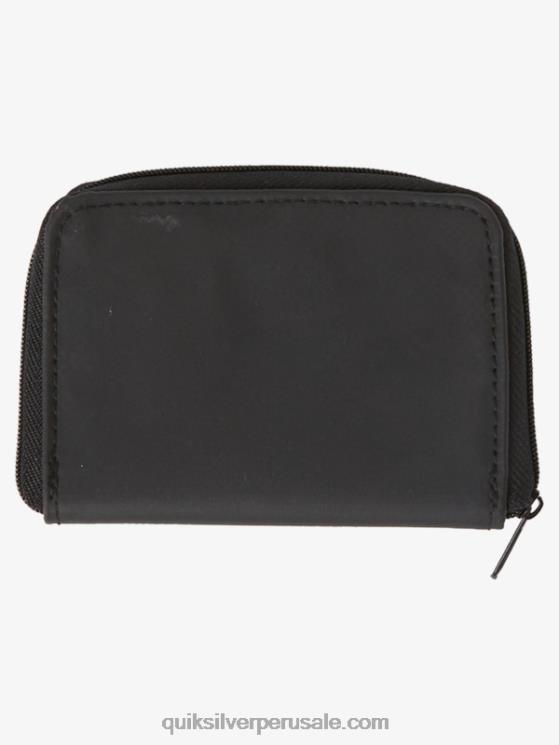 Quiksilver N8LNT1234 hombres negro cartera con cremallera y red de seguridad