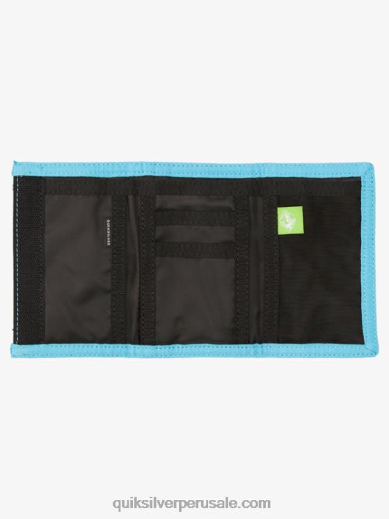 Quiksilver N8LNT739 hombres negro/real la cartera de tres pliegues con estampado cotidiano