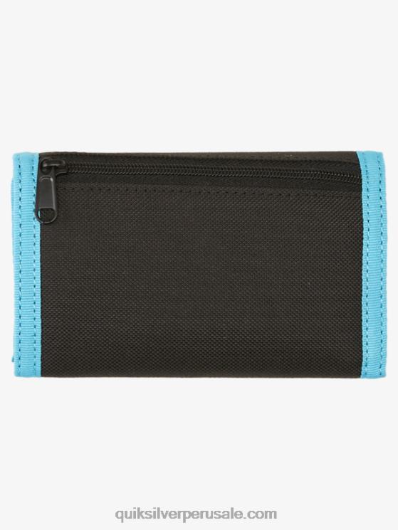 Quiksilver N8LNT739 hombres negro/real la cartera de tres pliegues con estampado cotidiano