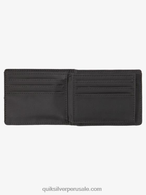 Quiksilver N8LNT906 hombres negro Negro cartera triple con costuras