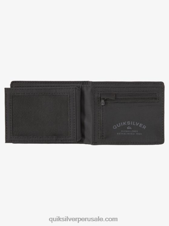 Quiksilver N8LNT906 hombres negro Negro cartera triple con costuras