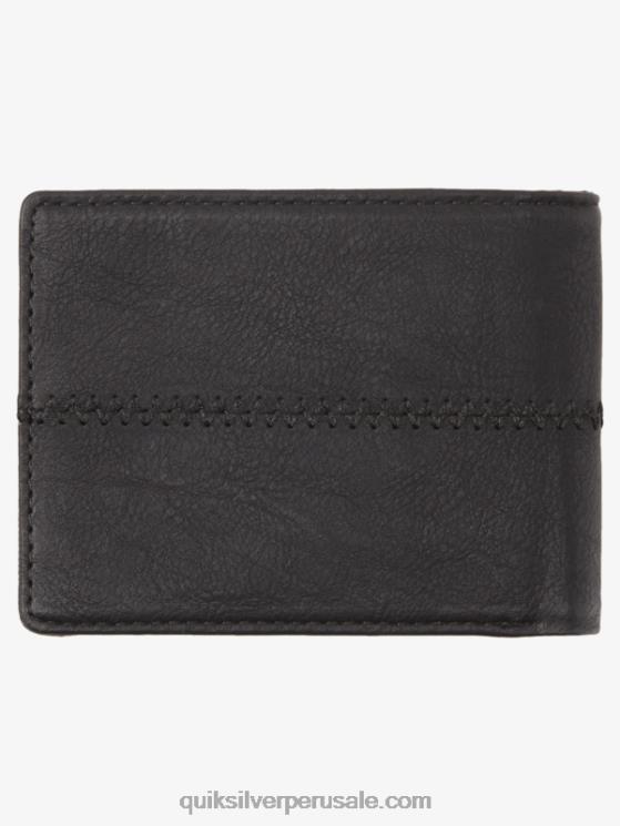 Quiksilver N8LNT906 hombres negro Negro cartera triple con costuras