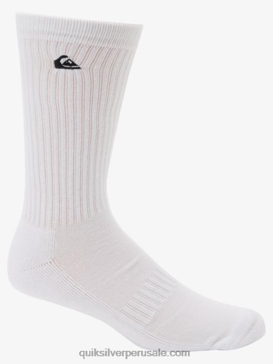 Quiksilver N8LNT1058 hombres blanco Pack de 2 pares de calcetines lisos