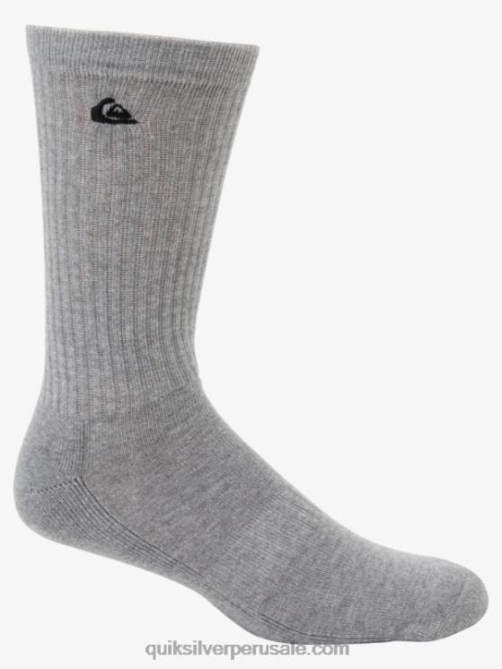 Quiksilver N8LNT1058 hombres blanco Pack de 2 pares de calcetines lisos