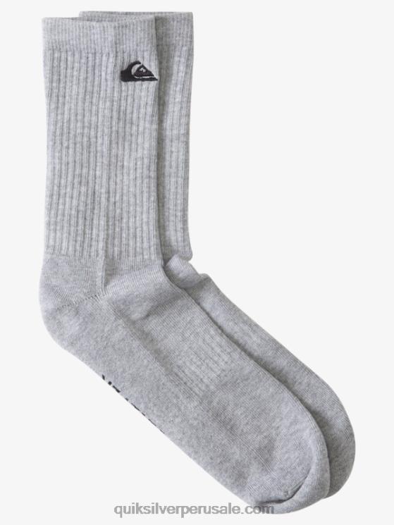 Quiksilver N8LNT1058 hombres blanco Pack de 2 pares de calcetines lisos