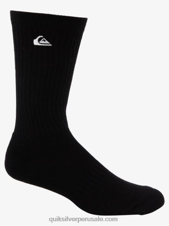Quiksilver N8LNT1059 hombres negro Pack de 2 pares de calcetines lisos