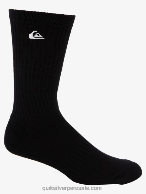 Quiksilver N8LNT1059 hombres negro Pack de 2 pares de calcetines lisos