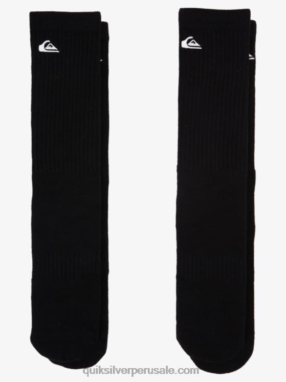 Quiksilver N8LNT1059 hombres negro Pack de 2 pares de calcetines lisos
