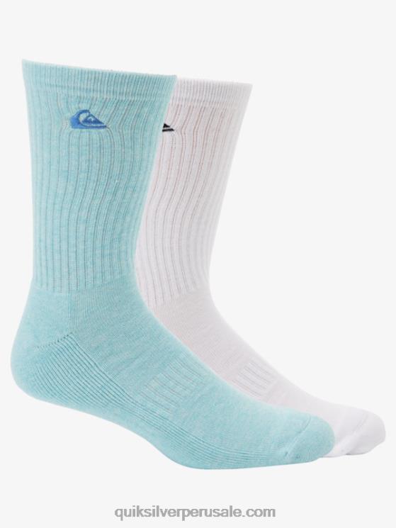 Quiksilver N8LNT1060 hombres azul claro Pack de 2 pares de calcetines lisos