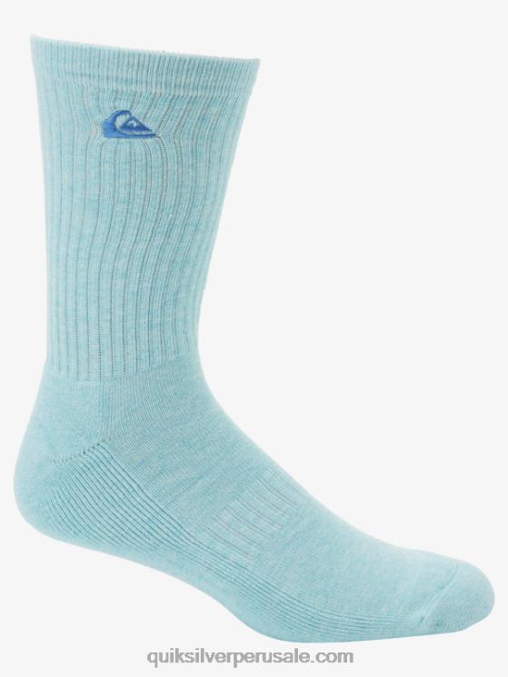 Quiksilver N8LNT1060 hombres azul claro Pack de 2 pares de calcetines lisos