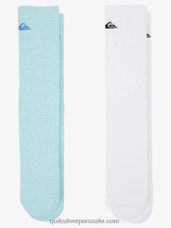 Quiksilver N8LNT1060 hombres azul claro Pack de 2 pares de calcetines lisos
