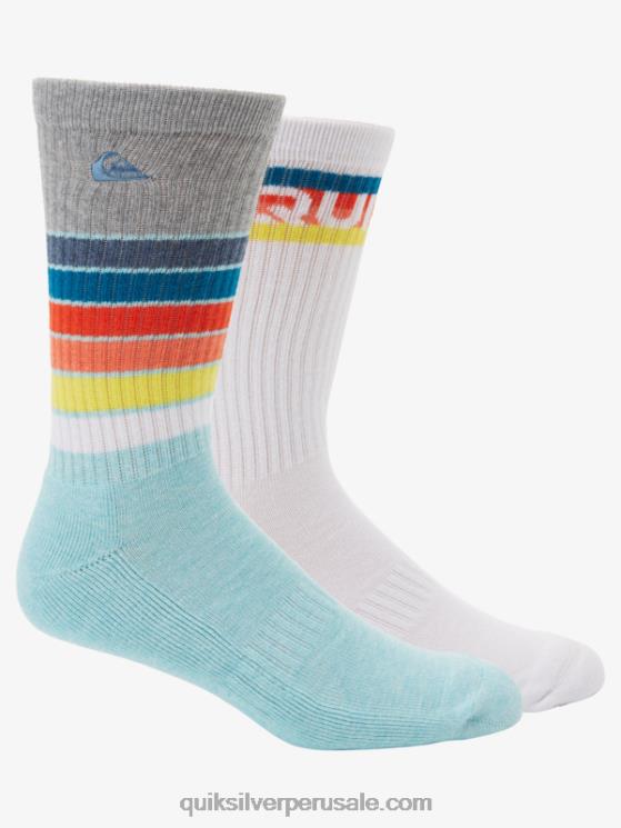 Quiksilver N8LNT1092 hombres azul claro Pack de 2 pares de calcetines para el día a día.