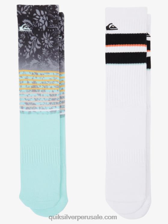 Quiksilver N8LNT1141 hombres múltiples 1 Pack de 2 pares de calcetines en jacquard