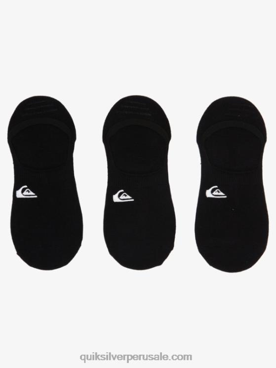 Quiksilver N8LNT777 hombres negro Pack de 3 calcetines invisibles con forro