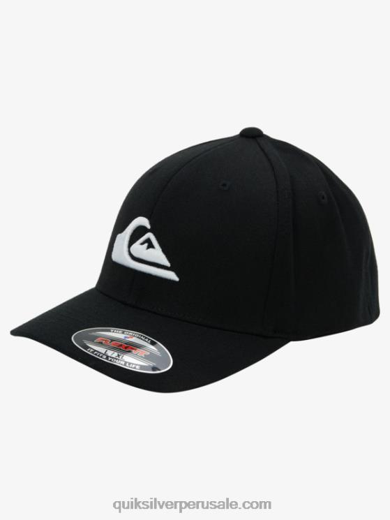 Quiksilver N8LNT1435 hombres blanco negro gorro flexfit montaña y olas