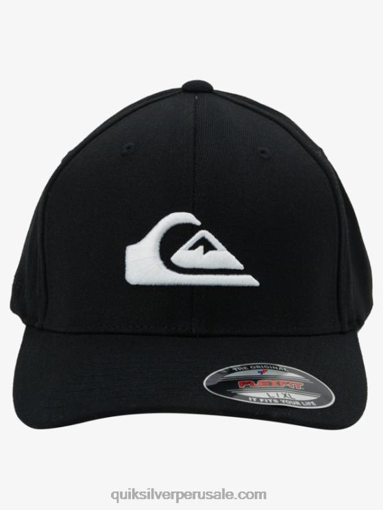 Quiksilver N8LNT1435 hombres blanco negro gorro flexfit montaña y olas