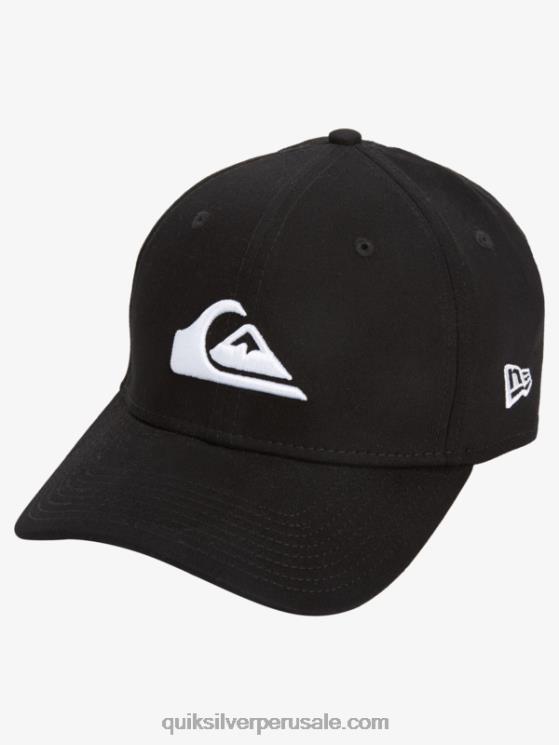 Quiksilver N8LNT1679 hombres blanco negro gorra de ajuste elástico de montaña y onda