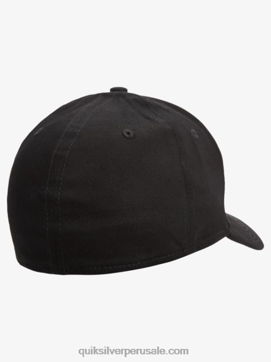 Quiksilver N8LNT1679 hombres blanco negro gorra de ajuste elástico de montaña y onda