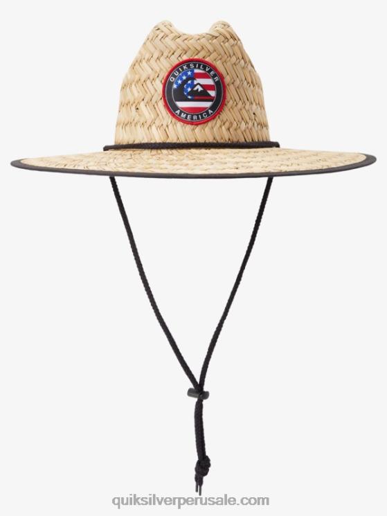 Quiksilver N8LNT413 hombres azul marino/rojo sombrero de paja salvavidas outsider americana