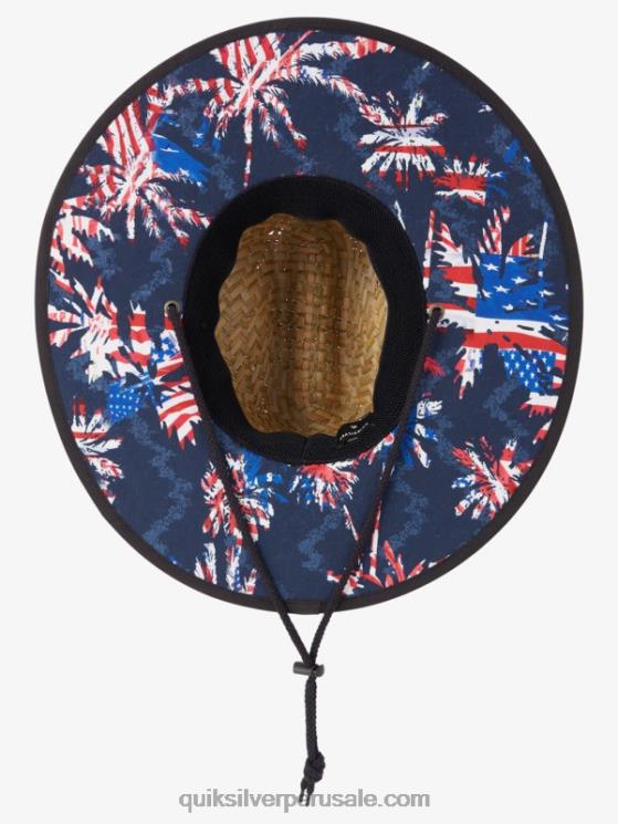 Quiksilver N8LNT413 hombres azul marino/rojo sombrero de paja salvavidas outsider americana