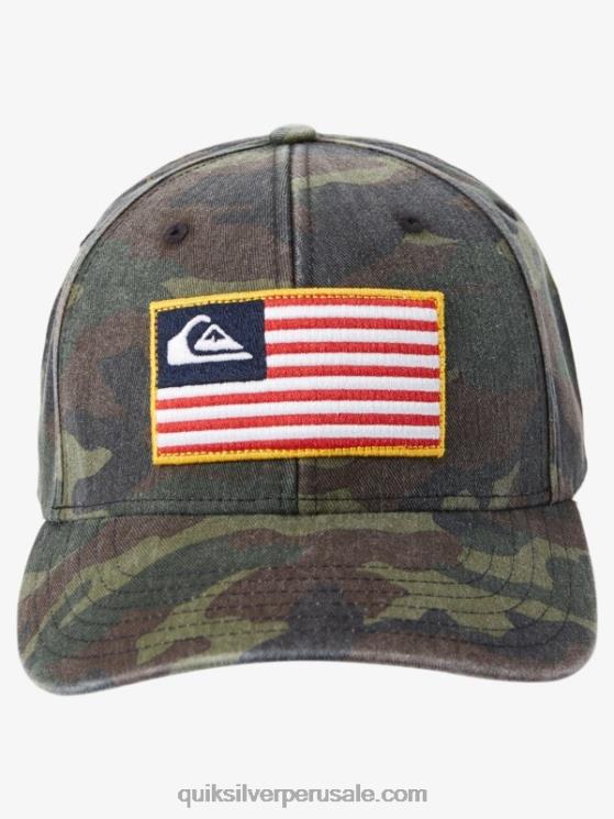 Quiksilver N8LNT796 hombres camuflaje gorra snapback con conexión a tierra de américa