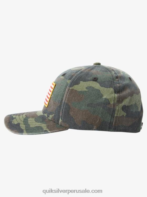 Quiksilver N8LNT796 hombres camuflaje gorra snapback con conexión a tierra de américa