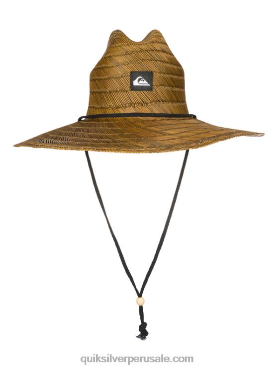 Quiksilver N8LNT802 hombres marron oscuro sombrero de salvavidas de paja pierside