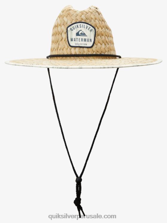 Quiksilver N8LNT833 hombres embolsado wtrmn blanco antiguo sombrero de salvavidas de paja forastero waterman