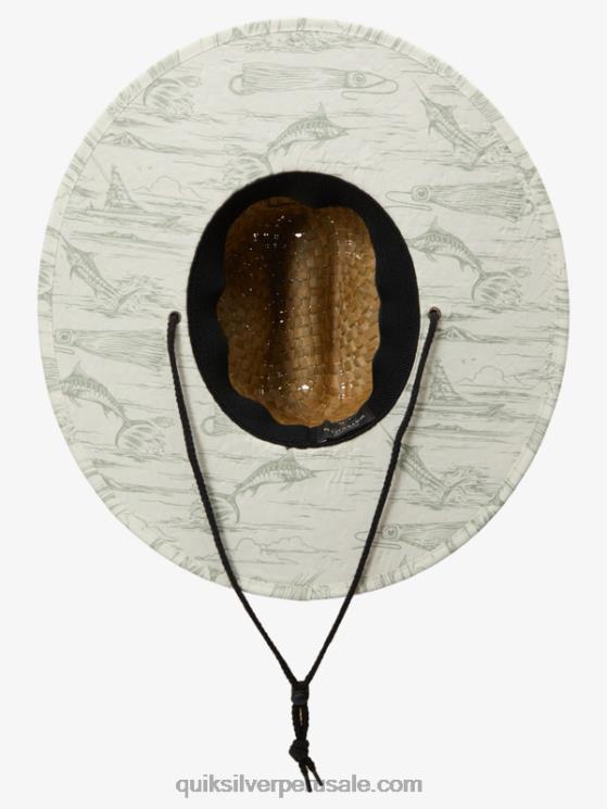 Quiksilver N8LNT833 hombres embolsado wtrmn blanco antiguo sombrero de salvavidas de paja forastero waterman