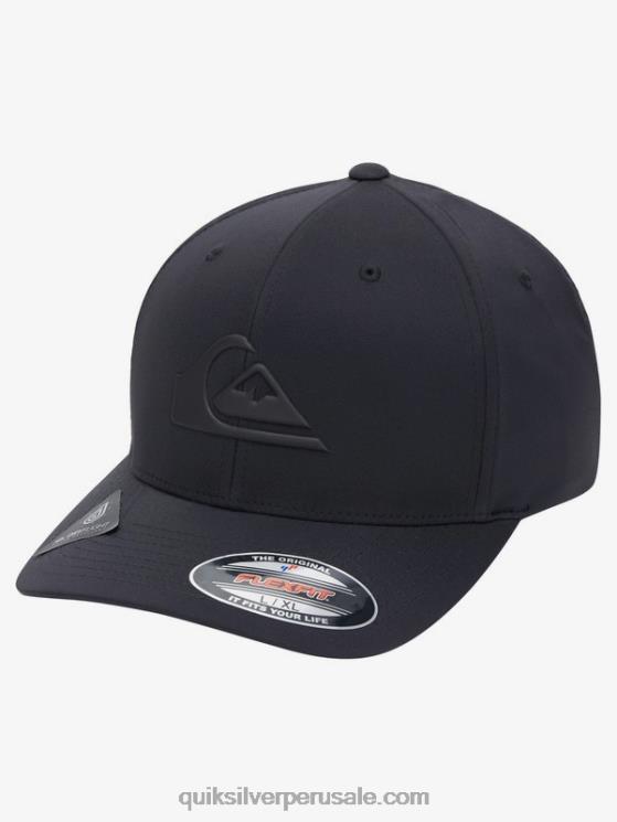 Quiksilver N8LNT943 hombres verdadero negro sombrero flexifit amplificado