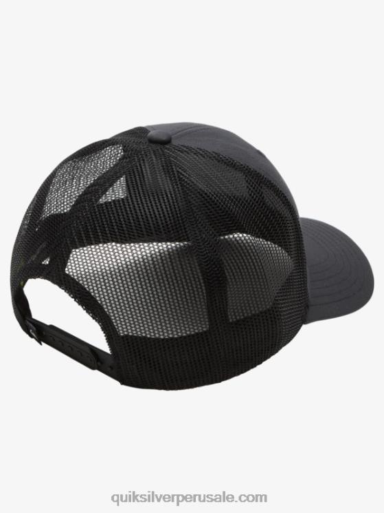 Quiksilver N8LNT965 hombres negro gorra trucker con captura en popa