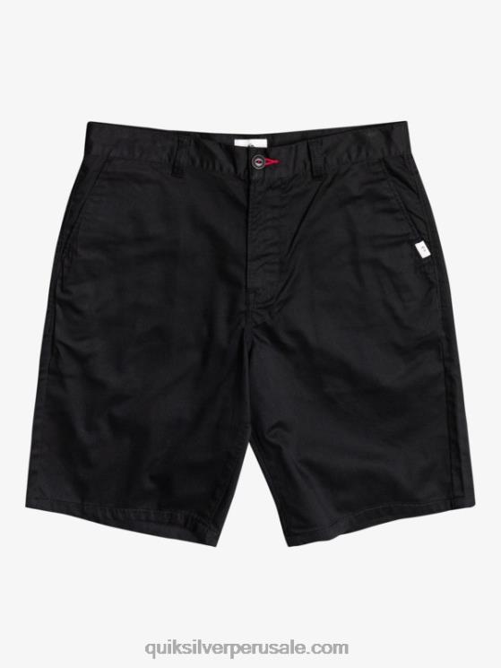 Quiksilver N8LNT1274 hombres negro shorts chinos con escudo 21