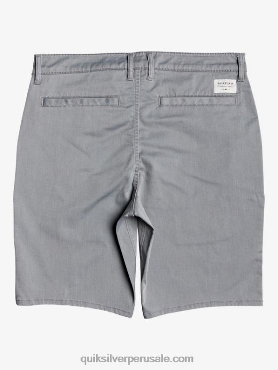 Quiksilver N8LNT1312 hombres brezo gris claro shorts chinos con bolsillos elásticos 20 de daily union