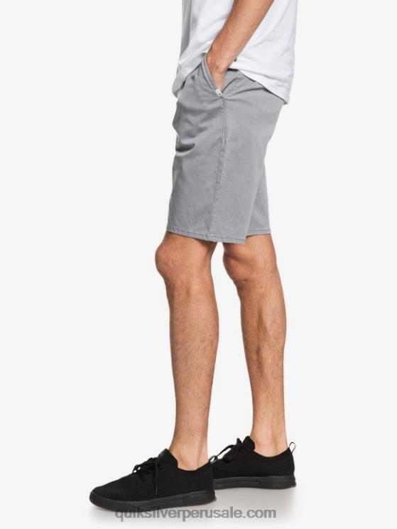 Quiksilver N8LNT1312 hombres brezo gris claro shorts chinos con bolsillos elásticos 20 de daily union