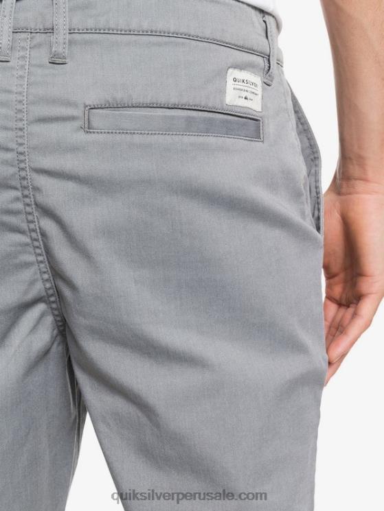 Quiksilver N8LNT1312 hombres brezo gris claro shorts chinos con bolsillos elásticos 20 de daily union