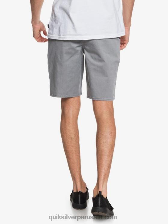 Quiksilver N8LNT1312 hombres brezo gris claro shorts chinos con bolsillos elásticos 20 de daily union