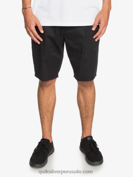 Quiksilver N8LNT1314 hombres negro shorts chinos con bolsillos elásticos 20 de daily union