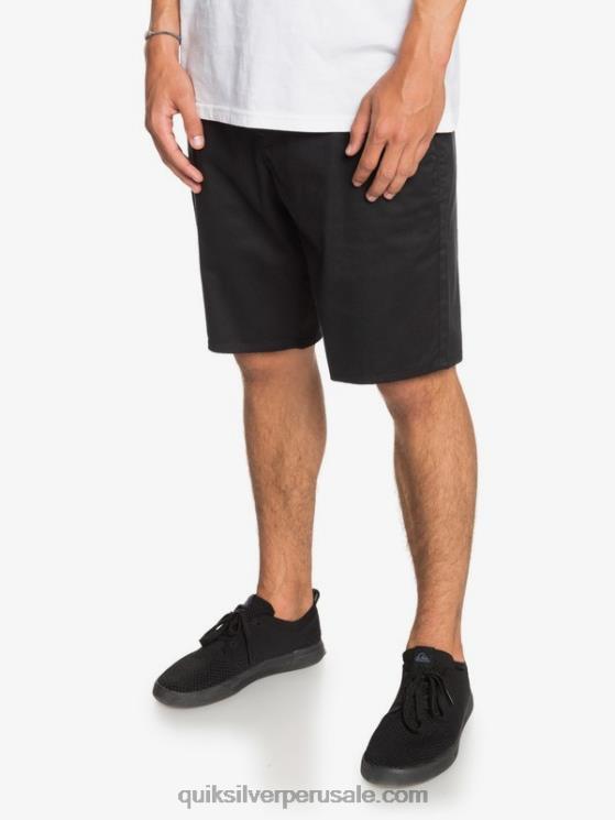Quiksilver N8LNT1314 hombres negro shorts chinos con bolsillos elásticos 20 de daily union