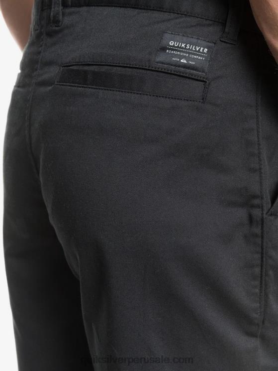Quiksilver N8LNT1314 hombres negro shorts chinos con bolsillos elásticos 20 de daily union