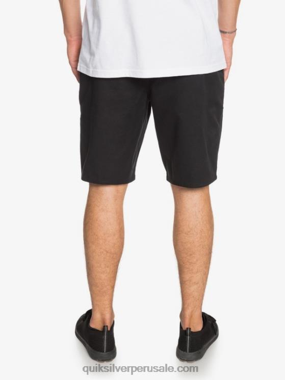 Quiksilver N8LNT1314 hombres negro shorts chinos con bolsillos elásticos 20 de daily union