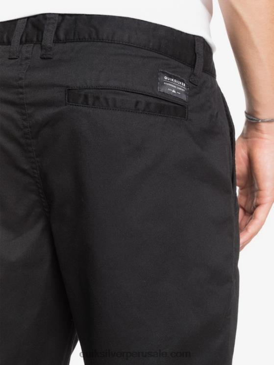 Quiksilver N8LNT1314 hombres negro shorts chinos con bolsillos elásticos 20 de daily union