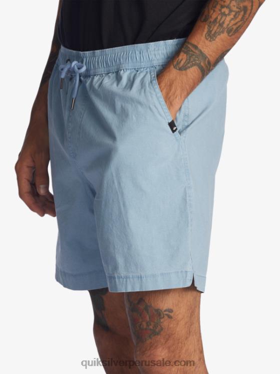 Quiksilver N8LNT1379 hombres mezclilla desteñida shorts taxer 17 con cintura elástica