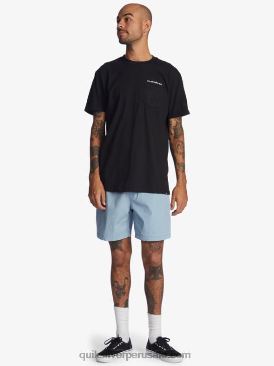 Quiksilver N8LNT1379 hombres mezclilla desteñida shorts taxer 17 con cintura elástica