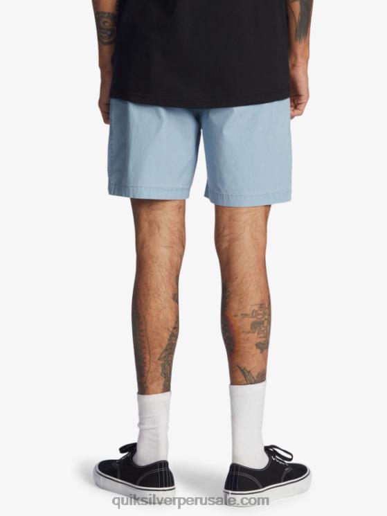 Quiksilver N8LNT1379 hombres mezclilla desteñida shorts taxer 17 con cintura elástica
