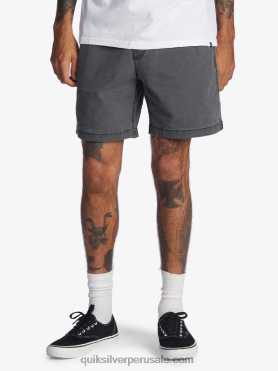 Quiksilver N8LNT1381 hombres negro shorts taxer 17 con cintura elástica